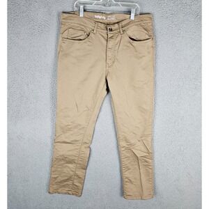 One Day‎ Away Globetrotter Pants Mens 33x30 Beige Stretch Modern Straight Fit